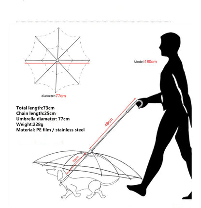 Rainproof & Snowproof Pet Umbrella Leash