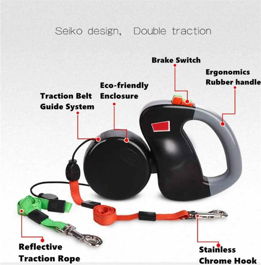 Double Dog Retractable Leash