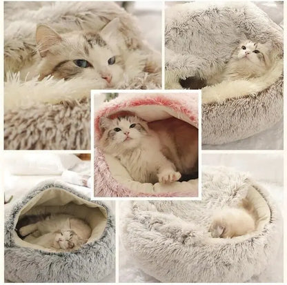 Plush Hooded Pet Bed