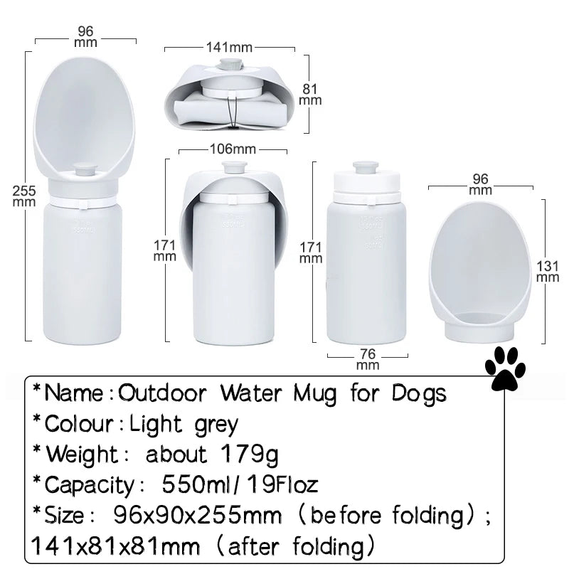 550ml Folding Pet Travel Water Bottle