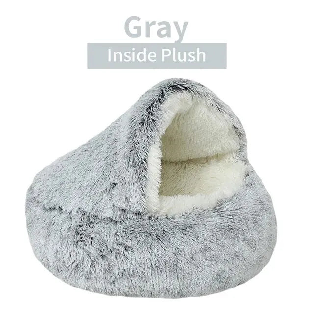 Plush Hooded Pet Bed