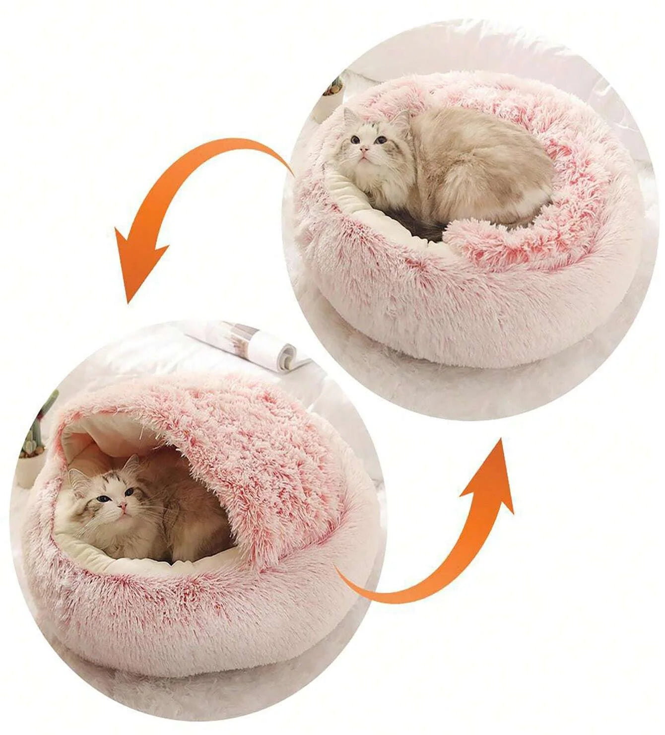 Plush Hooded Pet Bed