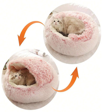 Plush Hooded Pet Bed