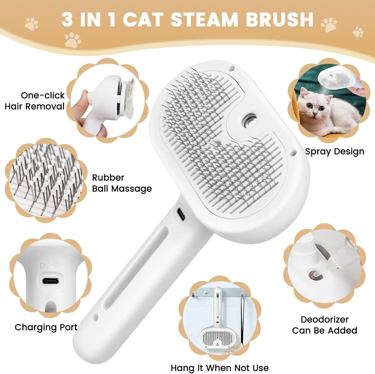 Upgraded Pet Spray Grooming Comb