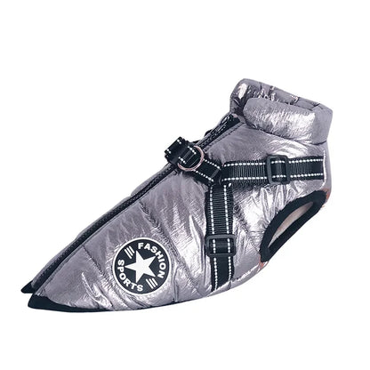 Large Pet Dog Jacket with Built-in Harness