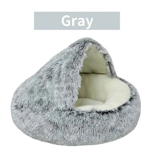 Plush Hooded Pet Bed