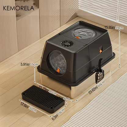 Extra Large Stainless Steel Cat Litter Box