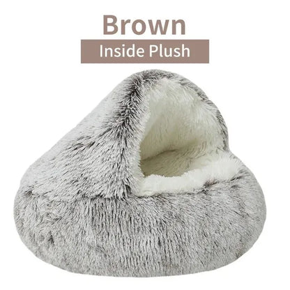 Plush Hooded Pet Bed