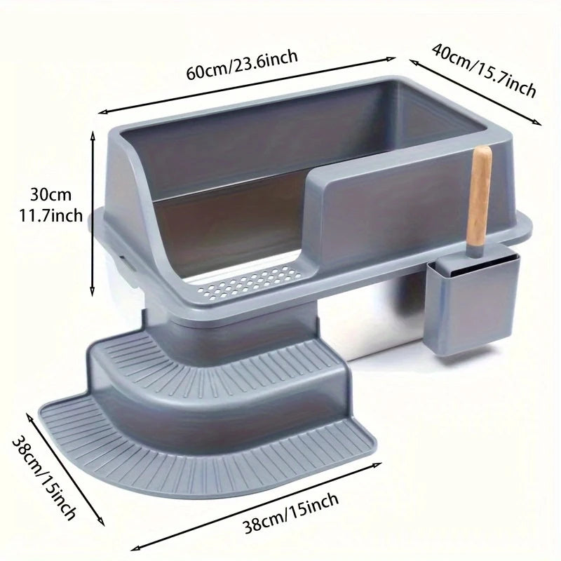 Extra Large Stainless Steel Cat Litter Box
