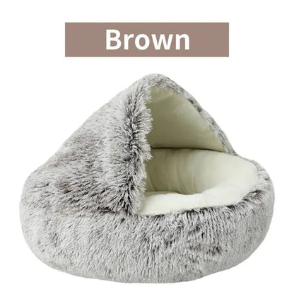 Plush Hooded Pet Bed