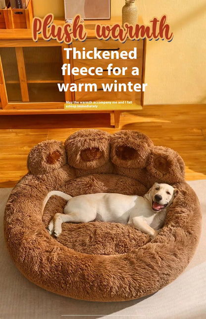 Winter Warm Bear Paw Pet Bed