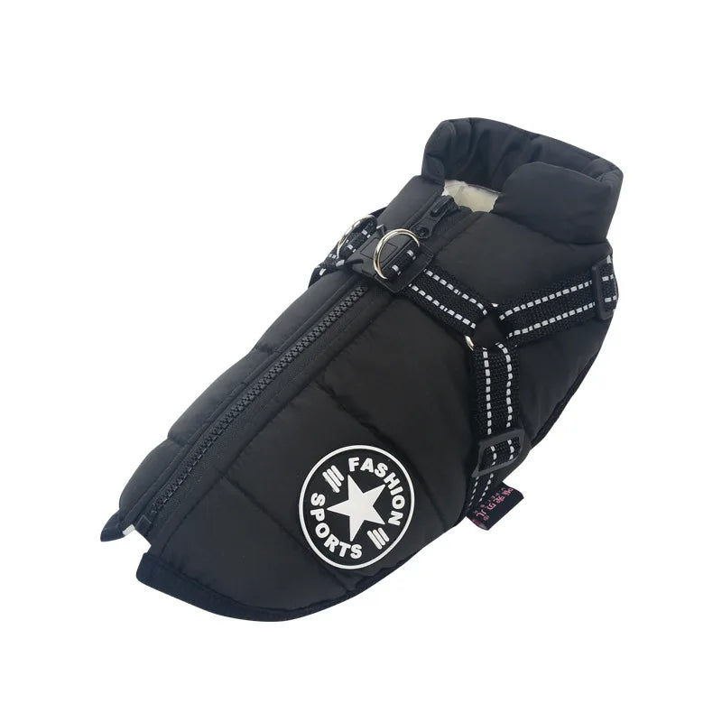 Large Pet Dog Jacket with Built-in Harness