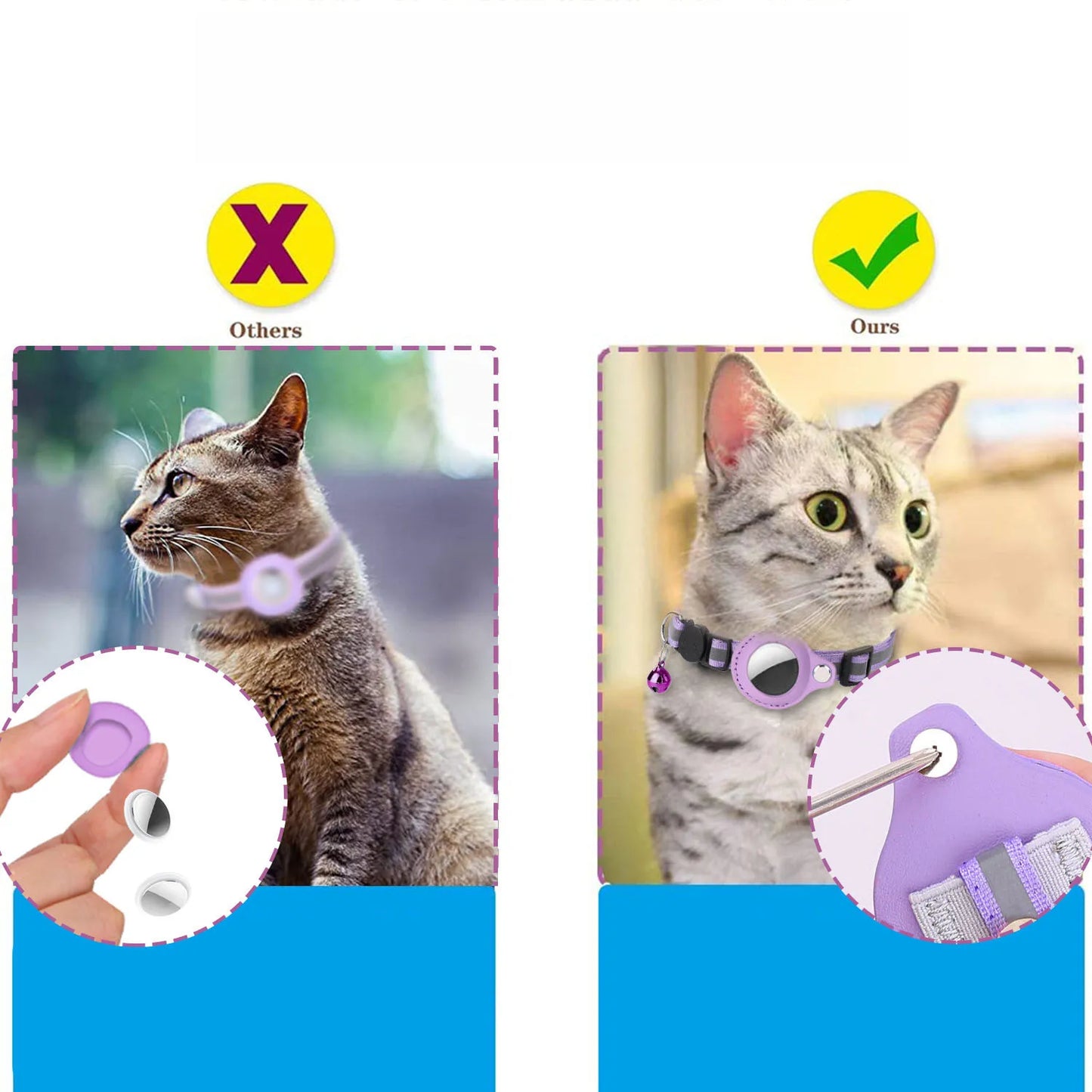 Pet GPS Collar with Airtag Holder