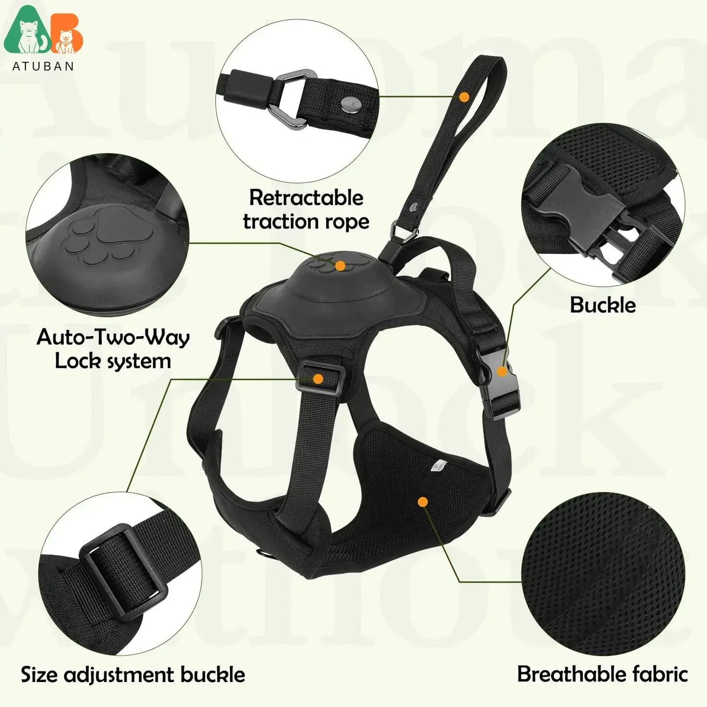 2-in-1 No-Pull Dog Harness
