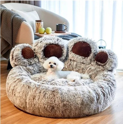 Winter Warm Bear Paw Pet Bed