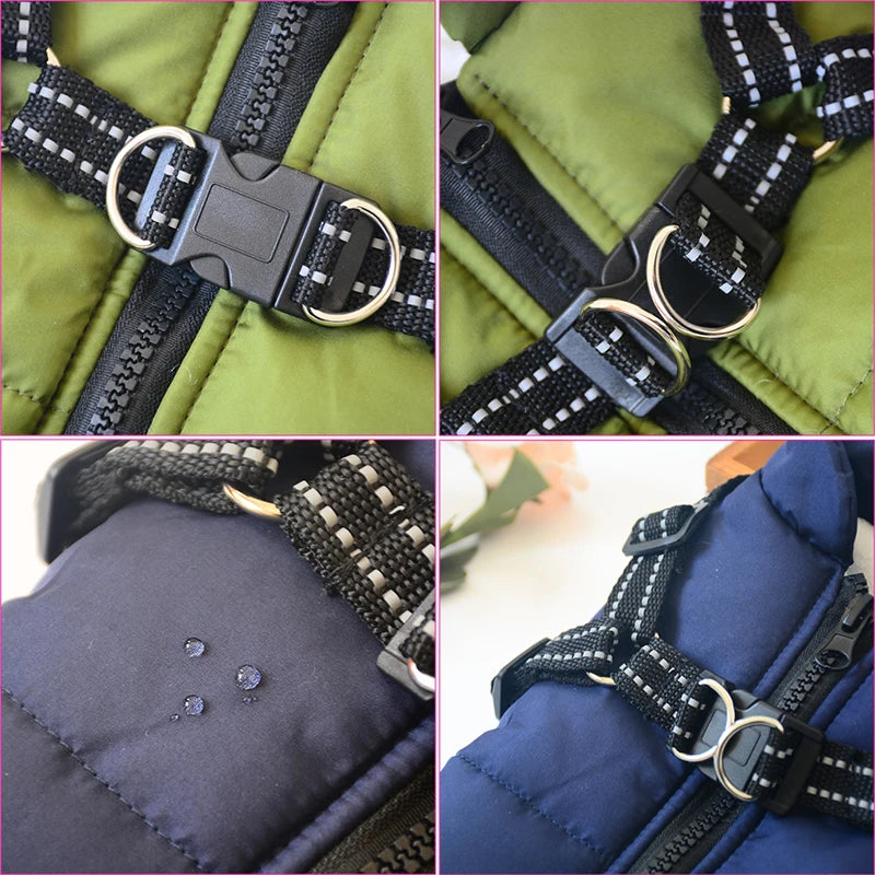 Large Pet Dog Jacket with Built-in Harness