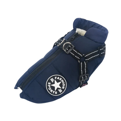 Large Pet Dog Jacket with Built-in Harness