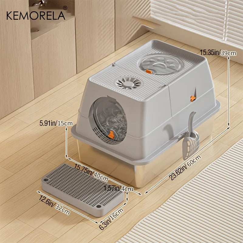 Extra Large Stainless Steel Cat Litter Box