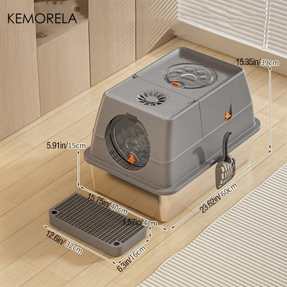 Extra Large Stainless Steel Cat Litter Box
