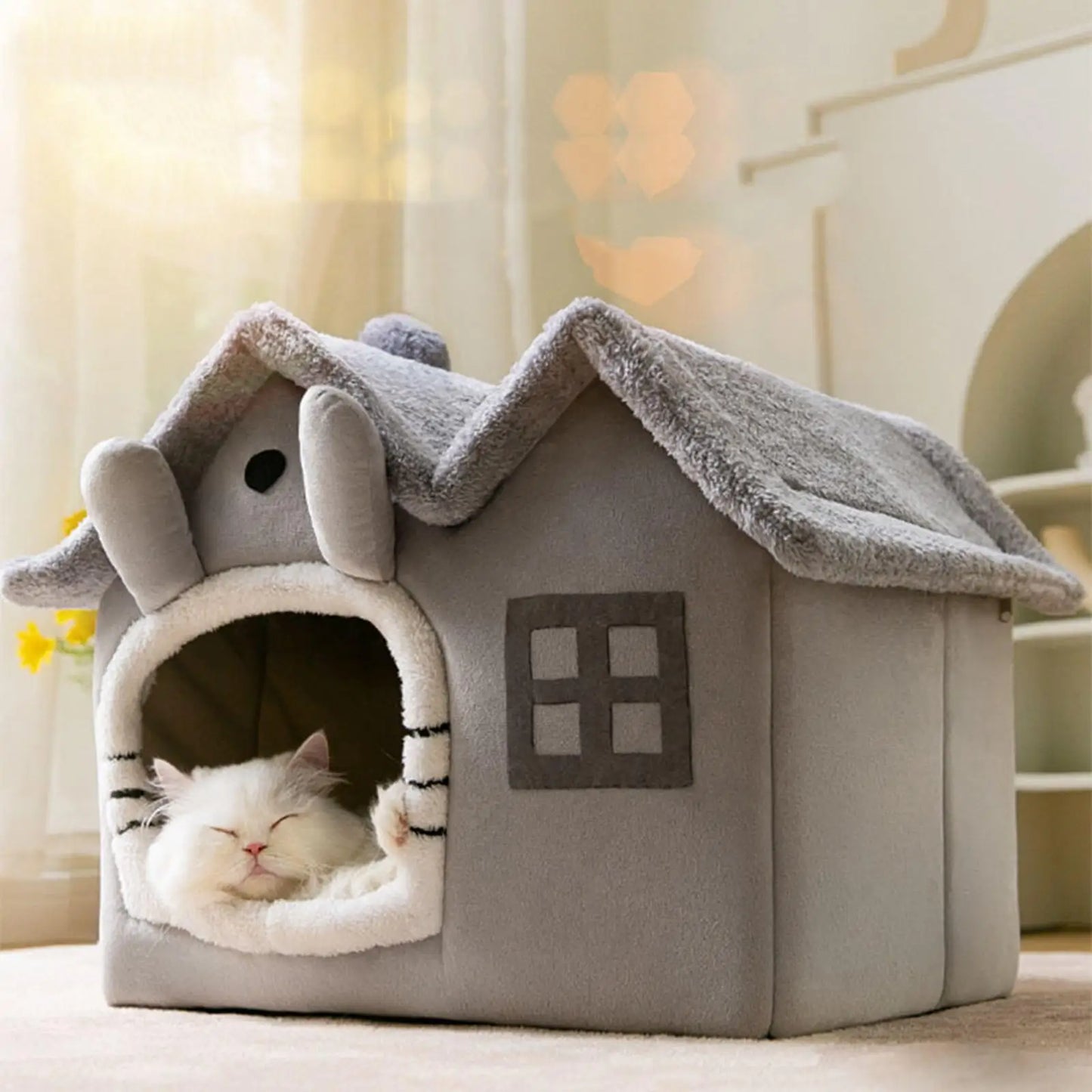Portable Cat Nest House with Ball Toy
