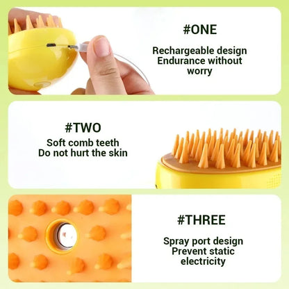 3-in-1 Cat & Dog Steamy Brush