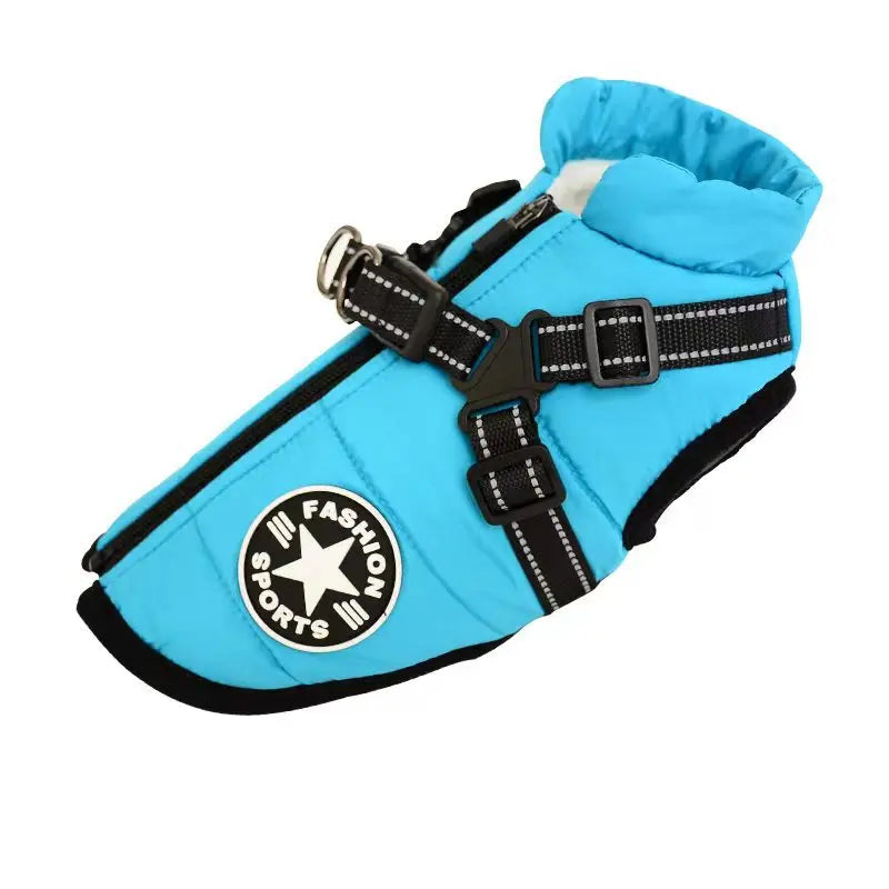 Large Pet Dog Jacket with Built-in Harness